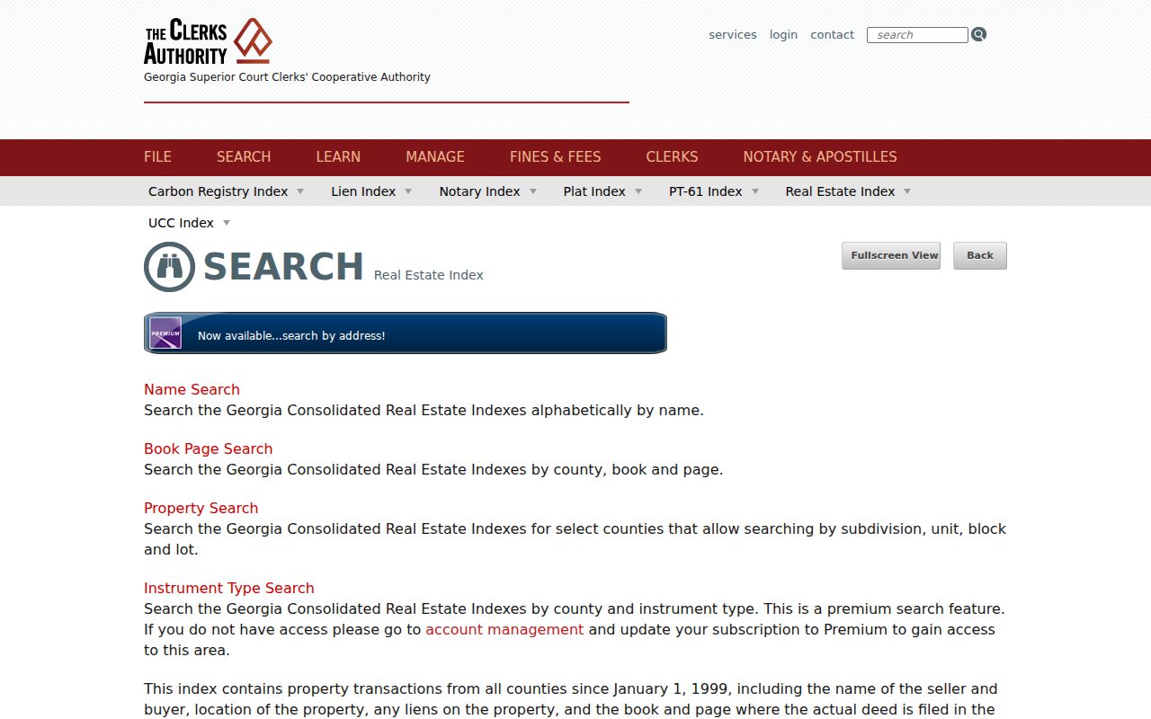 Duluth public records deed and lien search in GSCCCA